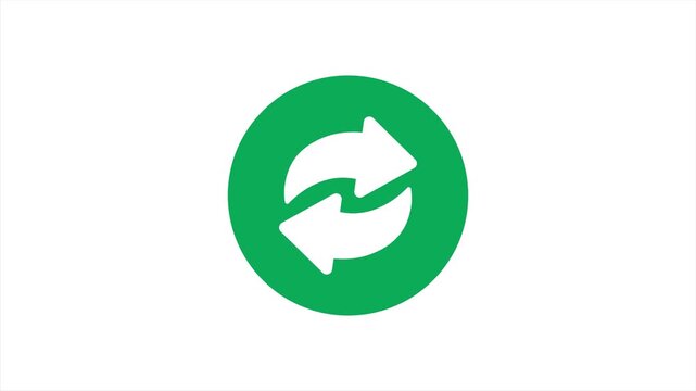 A video showcasing a green circular logo with white arrows on a clean background