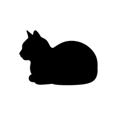 Black cat silhouette, feline icon, pet vector, animal shape silhouette © MD. SAIFUL