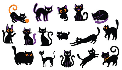 Halloween black cats Paper Cut style.eps © Md Shaikot