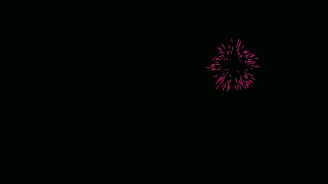 beautiful firework on alpha background featuring blast spark particles explosion concept designed for elegant festive luxury events celebrations birthdays and special holidays,