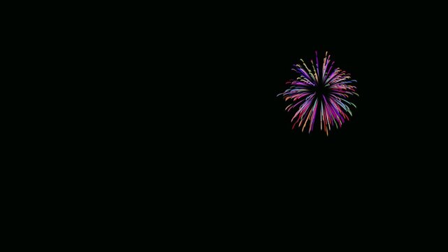 beautiful firework on alpha background featuring blast spark particles explosion concept designed for elegant festive luxury events celebrations birthdays and special holidays,