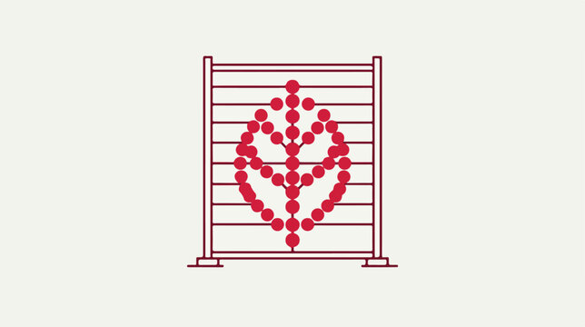 Red Leaf Design on White Background.