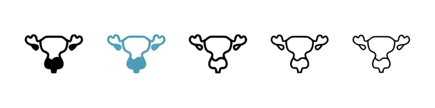 Pelvic inflammatory disease line icon vector set. Thin line customizable illustration. Contour symbol. Vector isolated outline drawing. Editable stroke