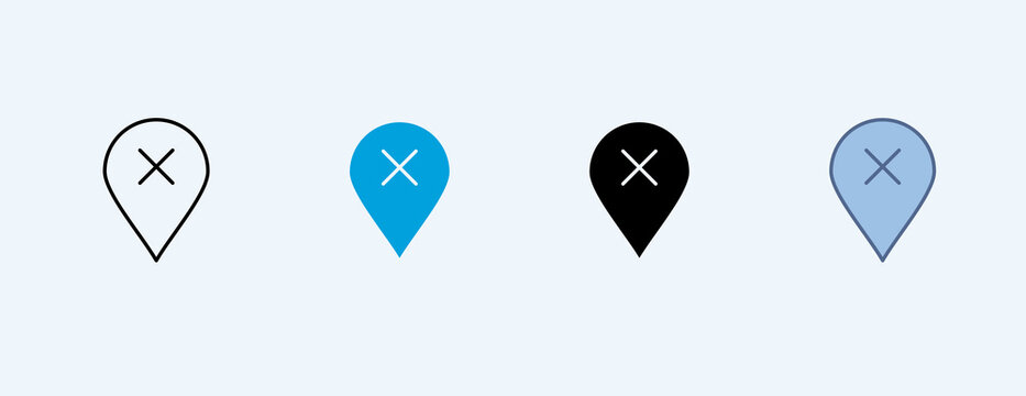 Map Point Multiple Icon Illustration Vector