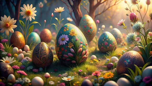 Beautiful vintage easter background and wallpaper
