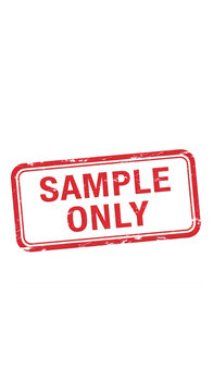Red sample only stamp isolated on transparent background