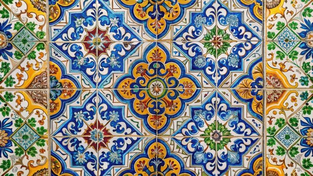 Colorful portugese patterned tiles