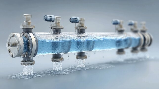 Water desalination membrane filtration technology concept representing clean water infrastructure platforms energy efficient purification systems sustainable resource innovation