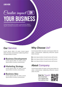 Purple Business Flyer with Creative Impact Theme your business