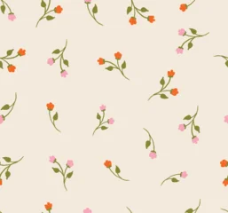 Hand drawn seamless floral pattern, ditsy flower pattern, fabric print in vintage style. timeless floral, small ditsy flower. home textile, wallpaper pattern, fabric, fashion. Baby dress print. vector © HOT CHILI