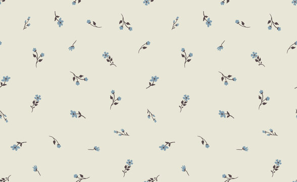 Hand drawn Floral seamless pattern with hand drawn pink flowers on light background. Cottagecore floral texture. Modern background. Newborn baby fabric print. baby dress, baby ingredient print.