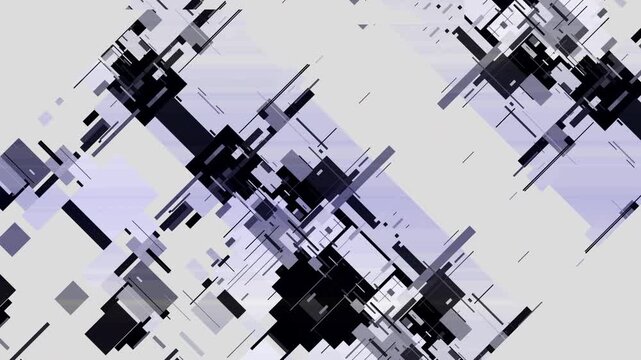 傾きのある幾何学的グリッチアート抽象背景。モノトーンとオリーブのピクセルブロック、水平スライスと斜線のデジタルパターン。