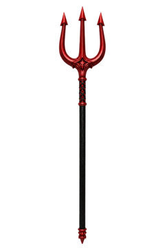 Devil trident isolated on white, Halloween decor element