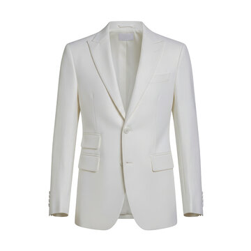 Elegant white mens blazer jacket for formal business wear isolated on transparent background