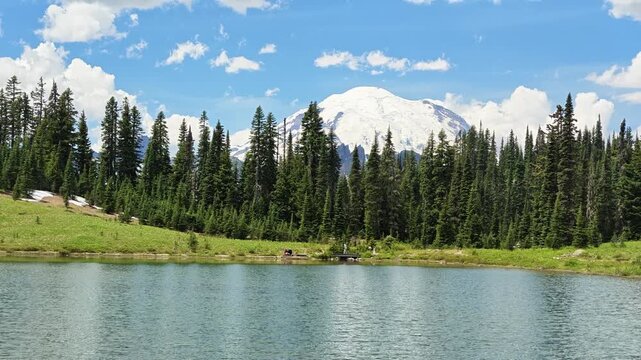 Mount Rainier view from Reflection Lake in Washington