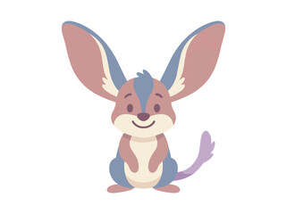 Fototapeta premium Cute Small Fennec Fox Character Illustration Featuring Large Ears and Friendly Expression for Children Storybook Design