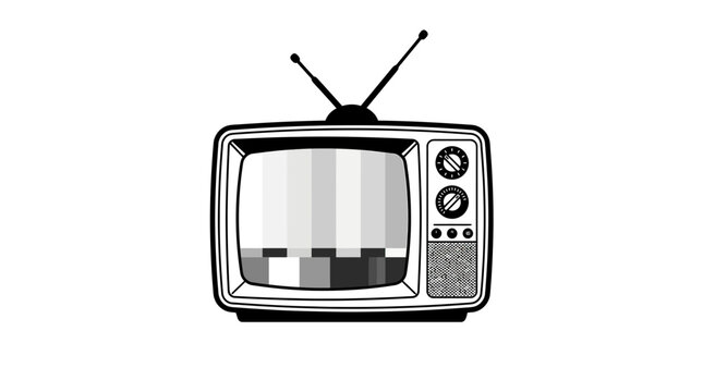 Vintage Television Set with Signal Test Pattern