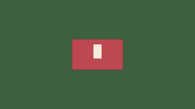Minimalist loading animation: digital progress bar symbol morphing on red 4k background, interface