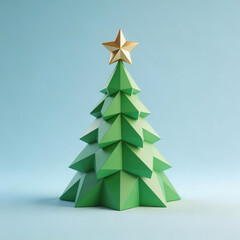 Obraz premium Geometric Christmas tree with star