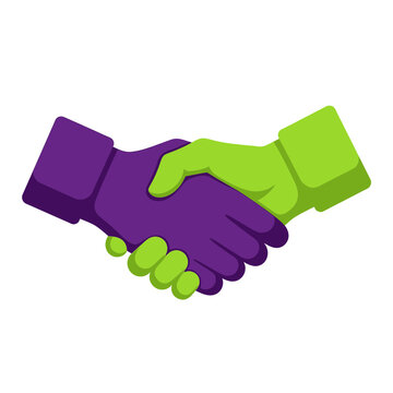 Colorful Handshake Symbolizes Business Partnership and Collaboration