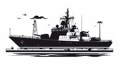 Large Military Warship Vessel Boat. © Arshaka