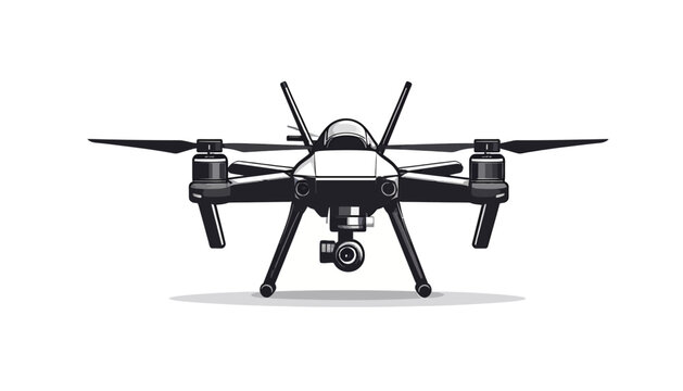 Black drone with four propellers technology.