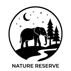Fototapeta premium Black silhouette elephant in nature scene.