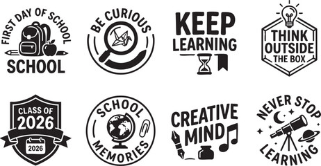 Back to School Badges Set © MohammadArafin