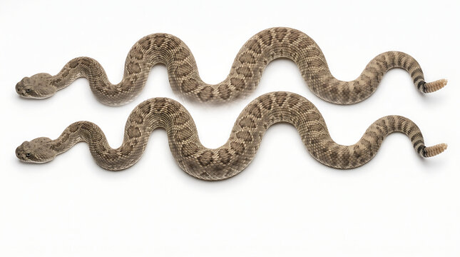 Two Diamondback Rattlesnakes Arranged as Aquarius Zodiac Symbol