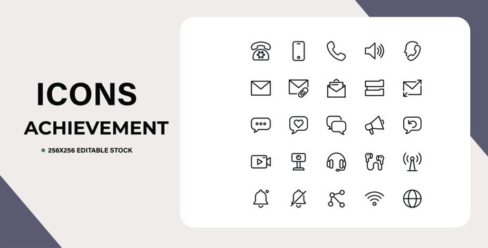 Contact, Network and Notification Line Icons