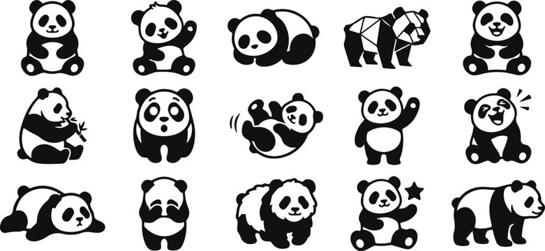 Panda vector bundle 15 editable designs for commercial use eps svg ai formats