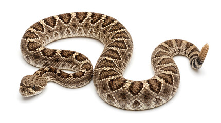 Fototapeta premium Western Diamondback Rattlesnake isolated on white background