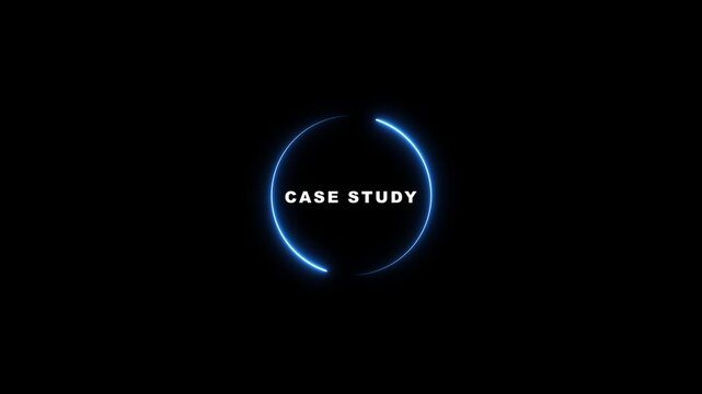 neon on the word case study. Education concept.4k motion graphics video animation