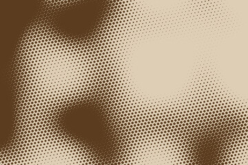 Brown and beige halftone pattern with gradient dot density and organic wavy camouflage shapes © MD. ABDUL BATEN