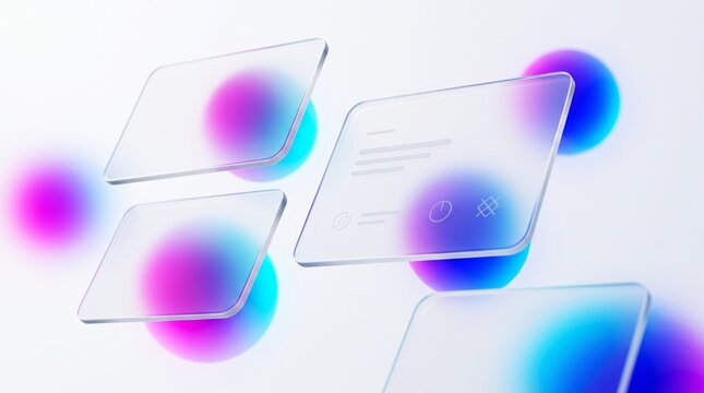 Minimalist 3D Frosted Glassmorphism Template Background for UI UX