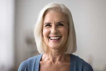 Elegant, age, beauty., Head, shot, portrait, smiling, face, attractive, mid, aged, lady, anti, aging, cosmetics, user., Happy, mature, satisfied, client, of, dental, clinic, look, at, camera, with