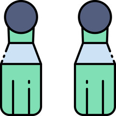 Pair of teal and blue swimming flippers icon for water sports and summer recreation activities flat vector illustration © fajar