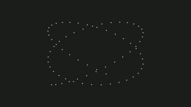Abstract animation of white dotted orbits rotating on black background