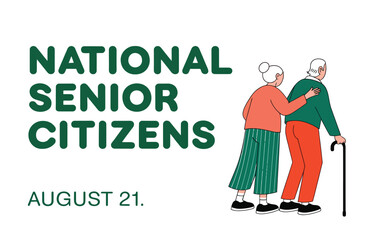 Obraz premium National Senior Citizens Day Minimalist Illustration