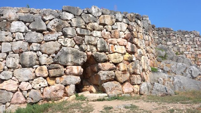 Ancient cyclopean walls of Tiryns in Greece