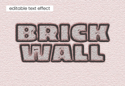Embossed Brick Wall Editable Text Effect