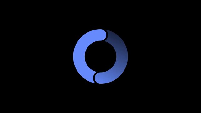 Blue Loading Spinner Icon Rotating Animation on Black Background &mdash; Progress and Buffering Concept