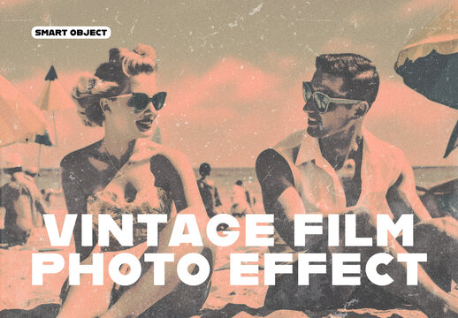 Vintage Film Grain Photo Effect Template