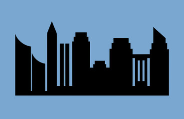 Fototapeta premium urban cityscape skyline building architecture silhouettes horizontal vector illustration