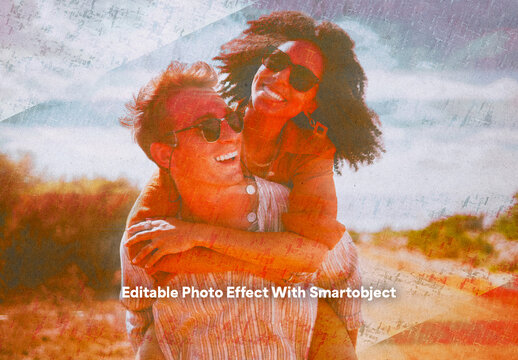 Vintage Grunge Photo Effect Template