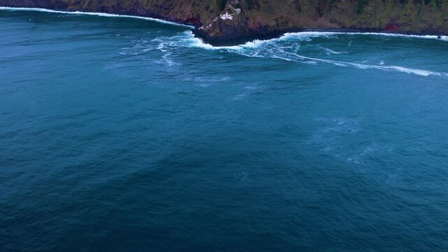 Ponta Do Arnel Lighthouse And Seascape In Sao Miguel, Azores, Portugal - Drone Shot