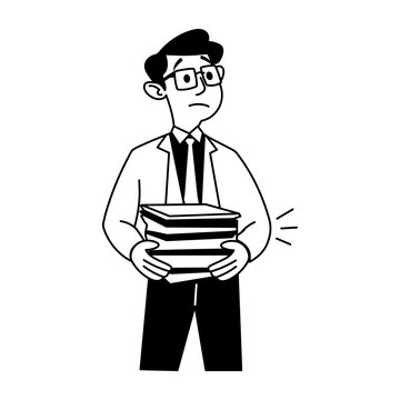 A hand drawn illustration of a professional lawyer