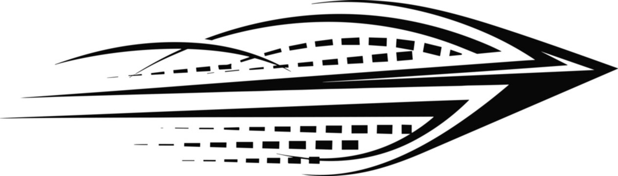 Abstract racing flag car decal vinyl side stripe vector illustration graphic art design element