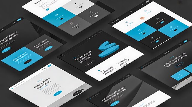 Modern user interface kit with responsive mobile and web application design templates