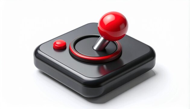 Modern 3D Arcade Stick Illustration for Gaming Applications